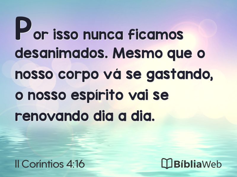 II Coríntios 4:16 em imagem para compartilhar