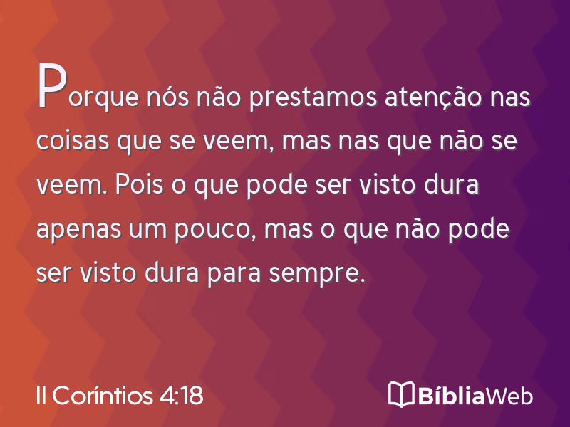 II Coríntios 4:18 em imagem para compartilhar