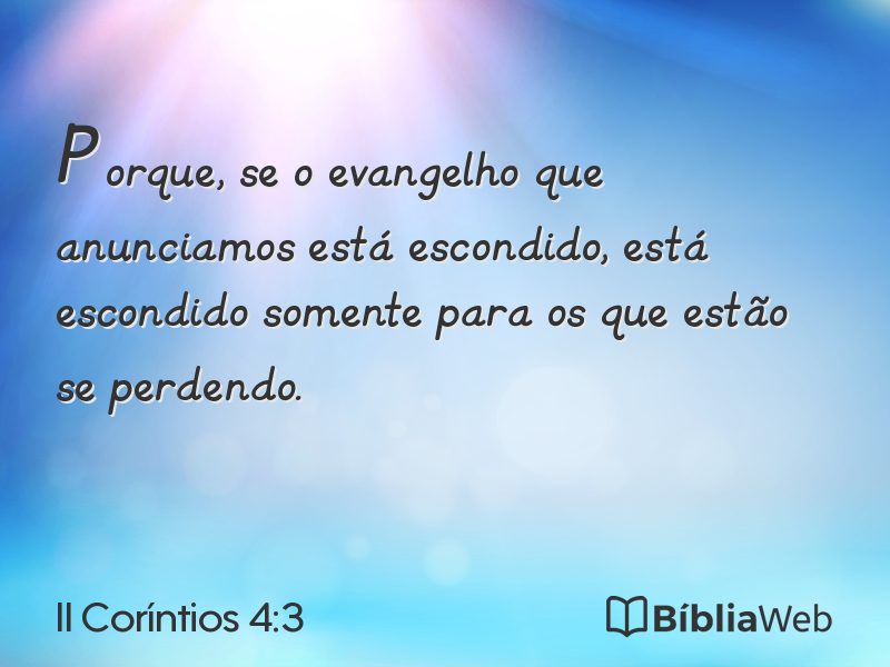 II Coríntios 4:3 em imagem para compartilhar
