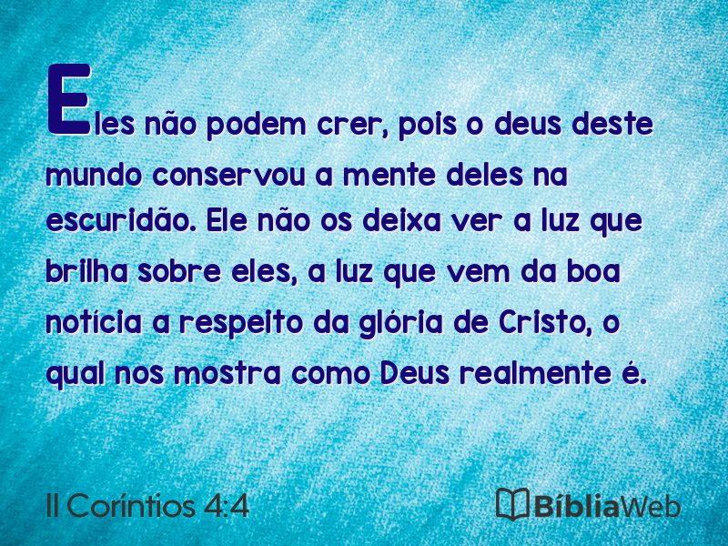 II Coríntios 4:4 em imagem para compartilhar