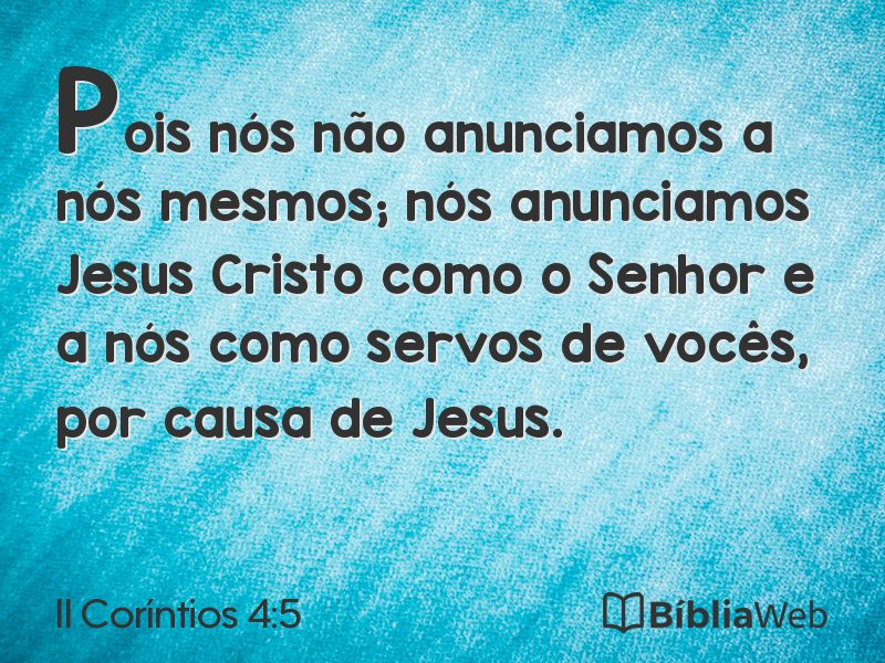 II Coríntios 4:5 em imagem para compartilhar