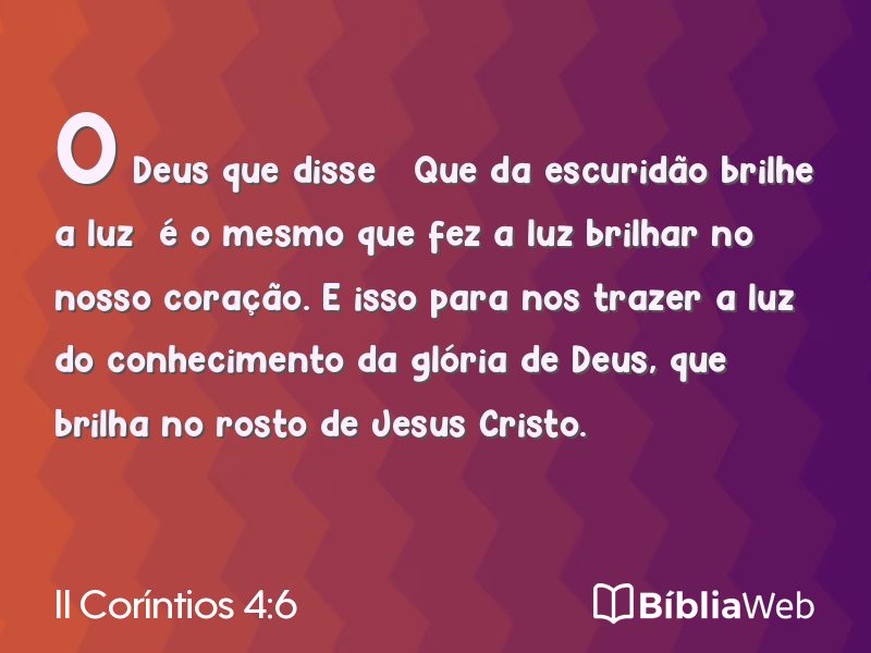 II Coríntios 4:6 em imagem para compartilhar