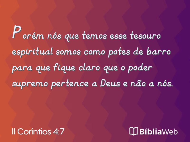 II Coríntios 4:7 em imagem para compartilhar