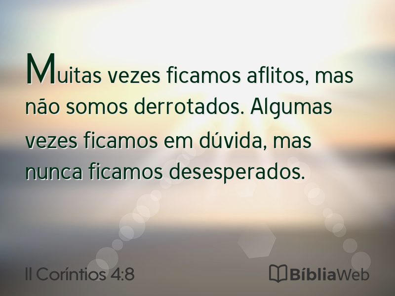 II Coríntios 4:8 em imagem para compartilhar