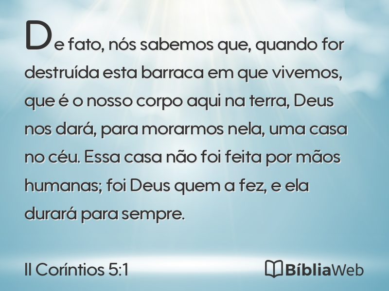 II Coríntios 5:1 em imagem para compartilhar