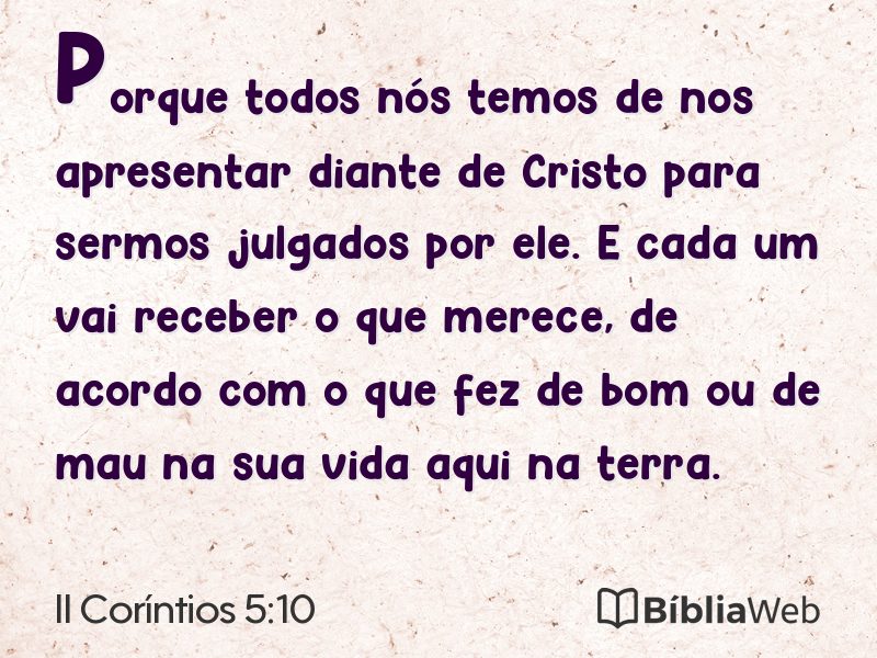 II Coríntios 5:10 em imagem para compartilhar