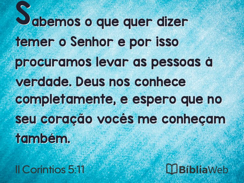 II Coríntios 5:11 em imagem para compartilhar
