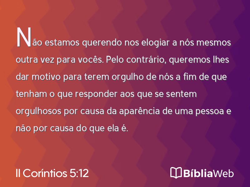 II Coríntios 5:12 em imagem para compartilhar