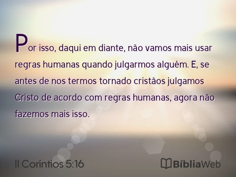 II Coríntios 5:16 em imagem para compartilhar