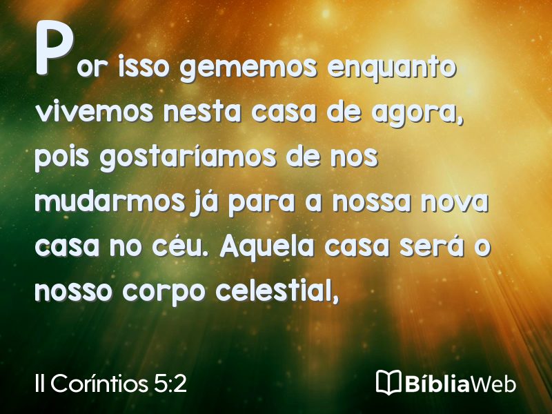 II Coríntios 5:2 em imagem para compartilhar