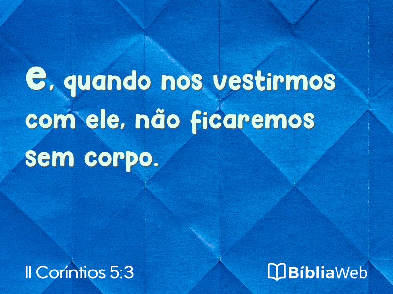 II Coríntios 5:3 em imagem para compartilhar