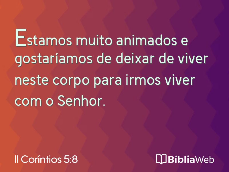 II Coríntios 5:8 em imagem para compartilhar