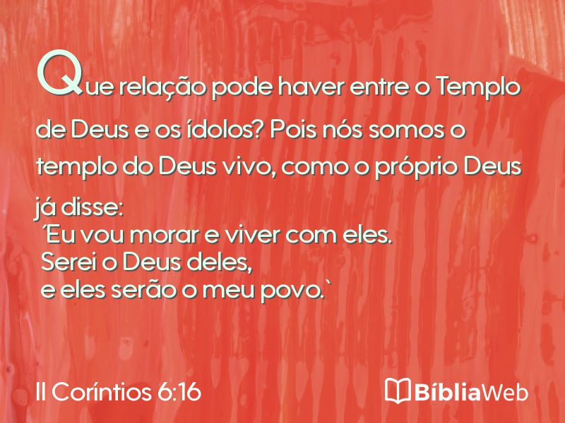 II Coríntios 6:16 em imagem para compartilhar