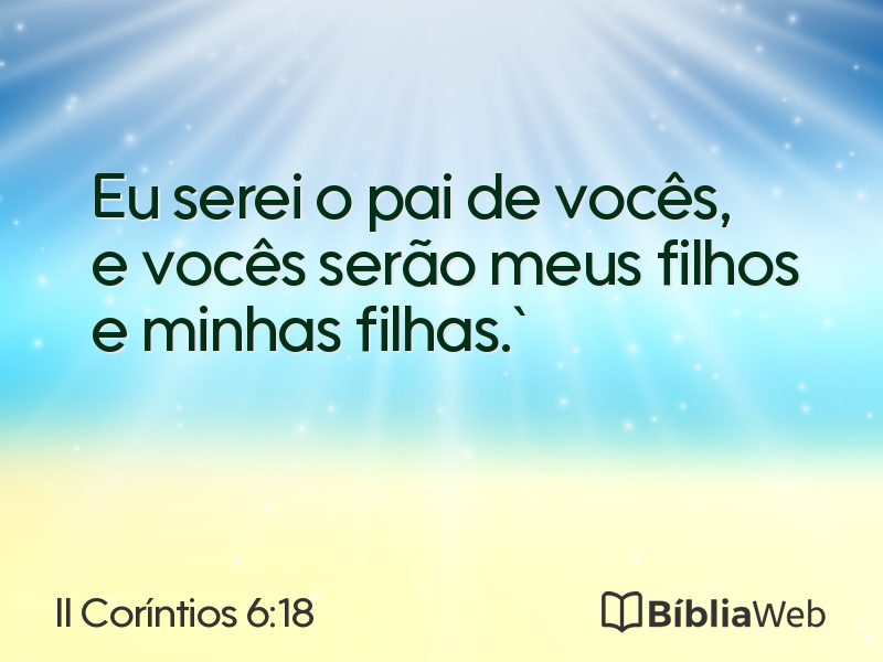 II Coríntios 6:18 em imagem para compartilhar