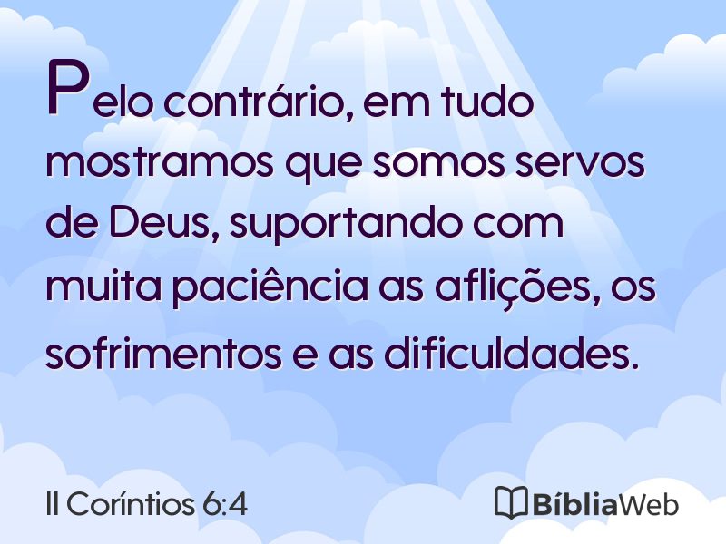 II Coríntios 6:4 em imagem para compartilhar
