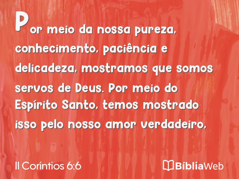 II Coríntios 6:6 em imagem para compartilhar