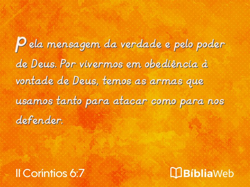 II Coríntios 6:7 em imagem para compartilhar