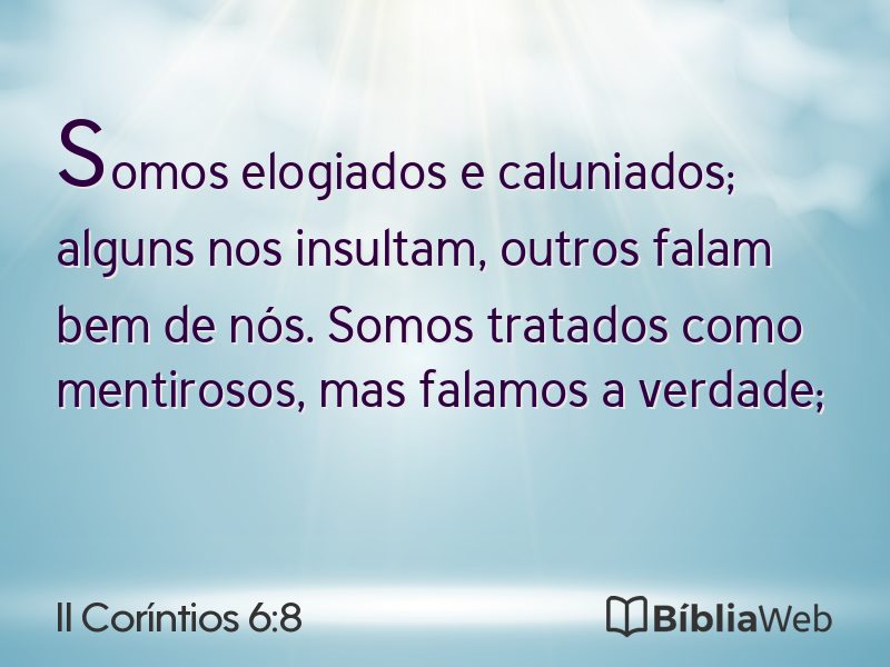 II Coríntios 6:8 em imagem para compartilhar