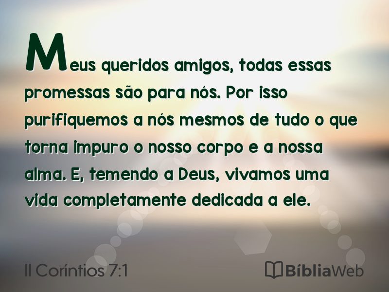 II Coríntios 7:1 em imagem para compartilhar