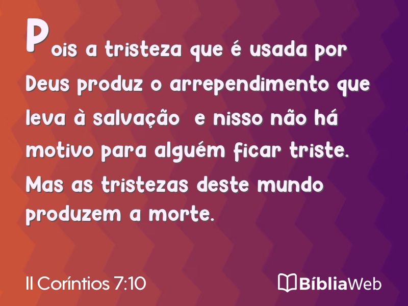 II Coríntios 7:10 em imagem para compartilhar