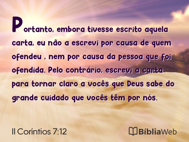 II Coríntios 7:12 em imagem para compartilhar