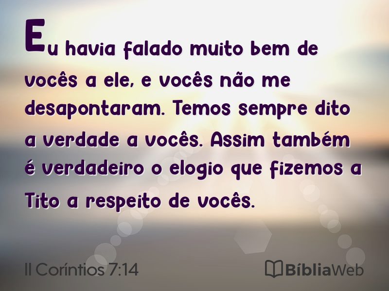 II Coríntios 7:14 em imagem para compartilhar