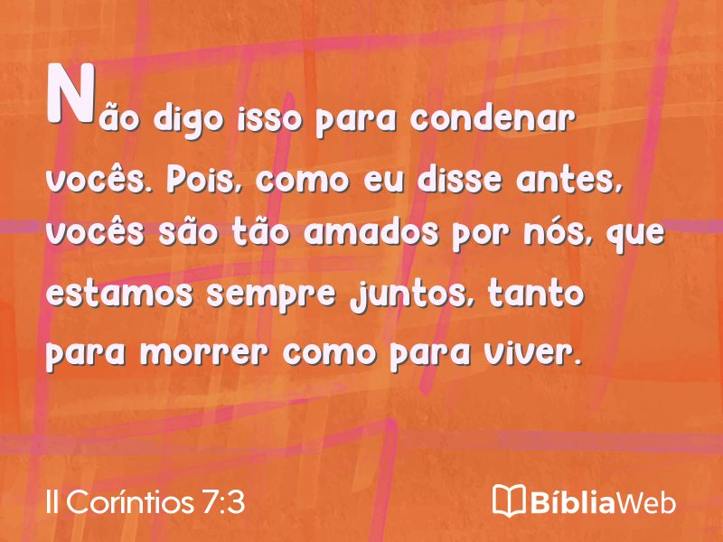 II Coríntios 7:3 em imagem para compartilhar