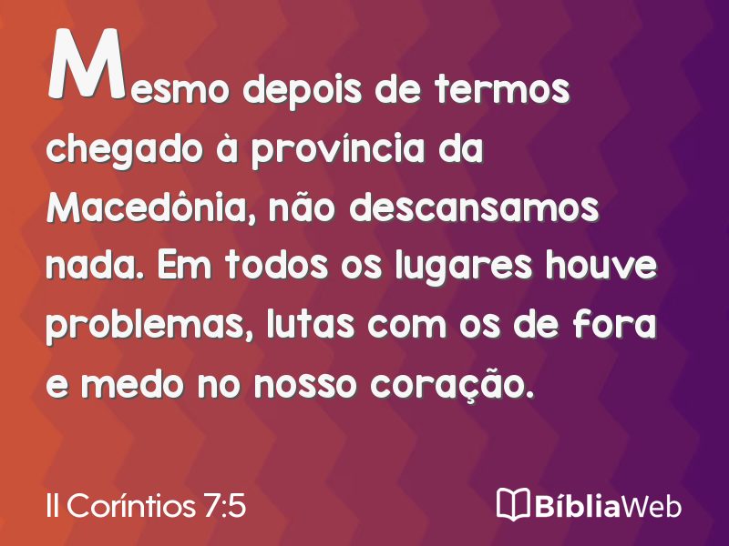 II Coríntios 7:5 em imagem para compartilhar