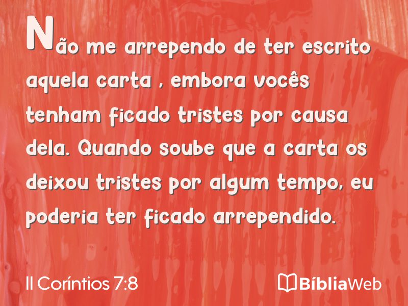 II Coríntios 7:8 em imagem para compartilhar