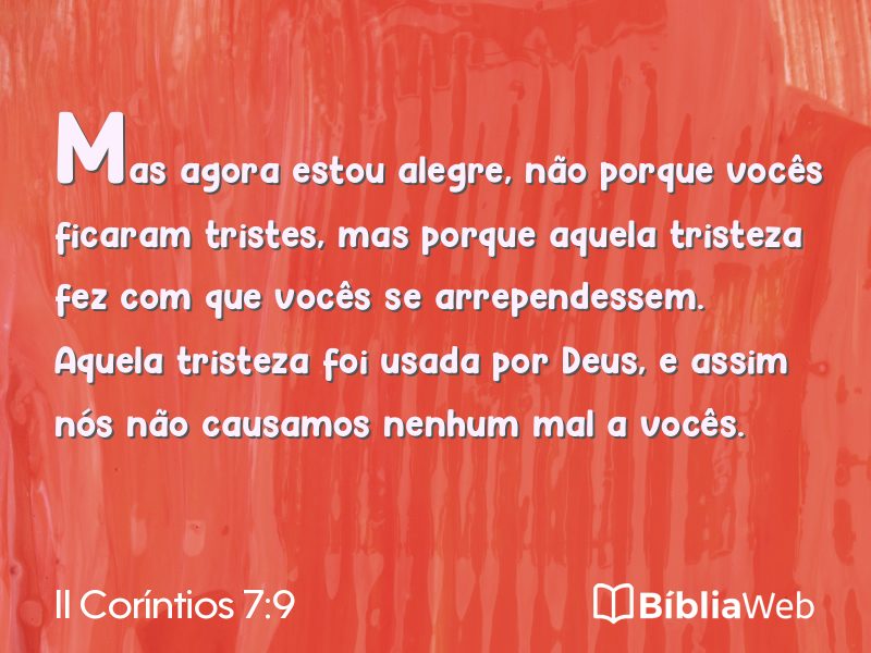 II Coríntios 7:9 em imagem para compartilhar