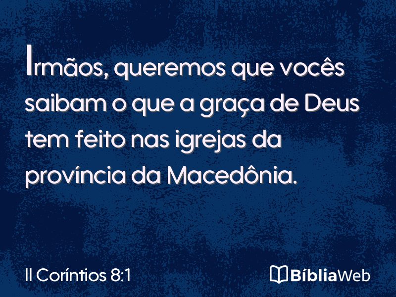 II Coríntios 8:1 em imagem para compartilhar
