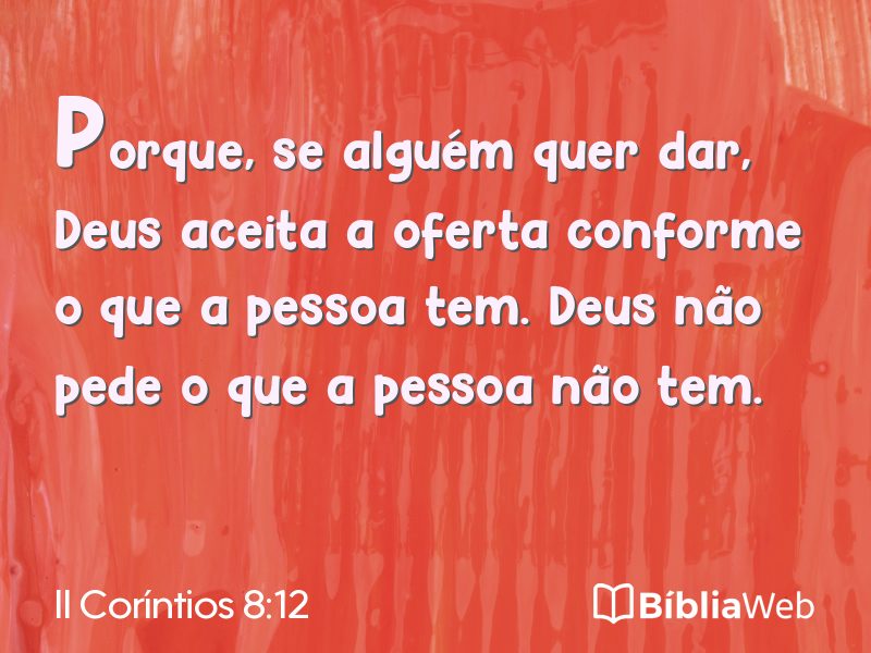 II Coríntios 8:12 em imagem para compartilhar