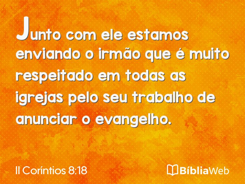 II Coríntios 8:18 em imagem para compartilhar