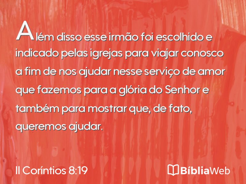 II Coríntios 8:19 em imagem para compartilhar