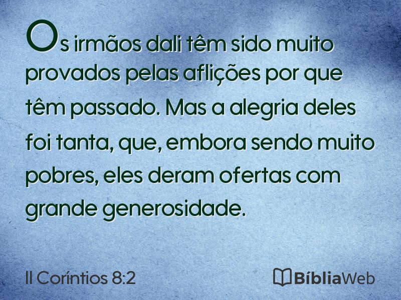 II Coríntios 8:2 em imagem para compartilhar