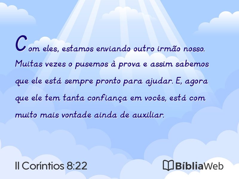 II Coríntios 8:22 em imagem para compartilhar