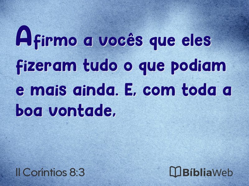 II Coríntios 8:3 em imagem para compartilhar