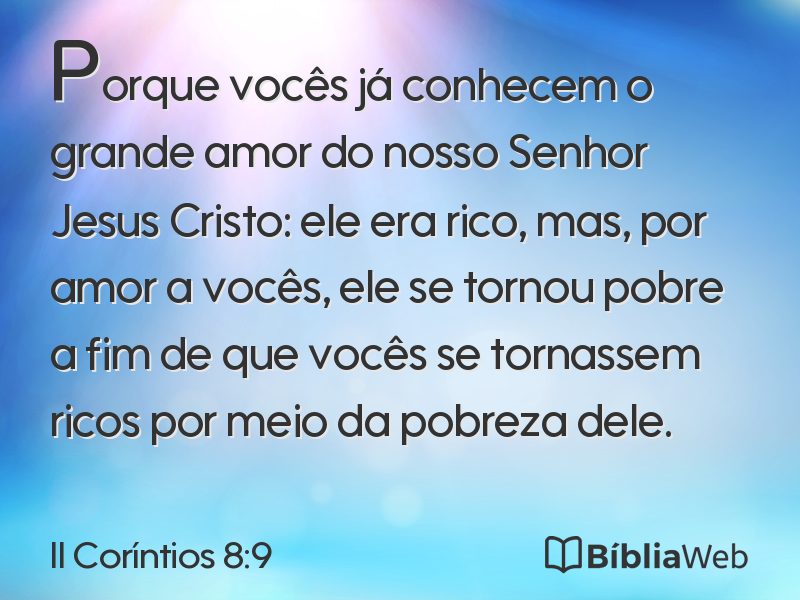 II Coríntios 8:9 em imagem para compartilhar