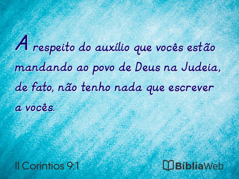 II Coríntios 9:1 em imagem para compartilhar