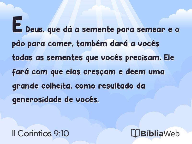 II Coríntios 9:10 em imagem para compartilhar