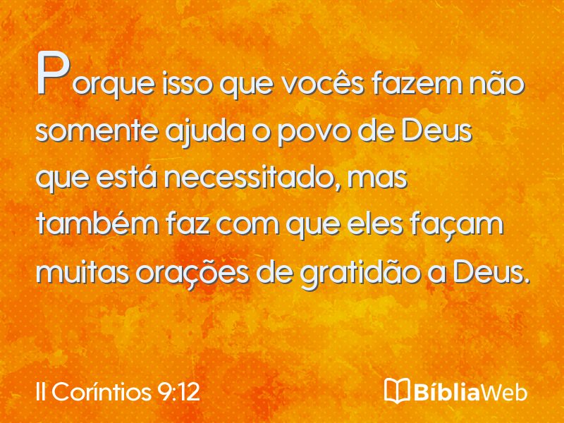 II Coríntios 9:12 em imagem para compartilhar