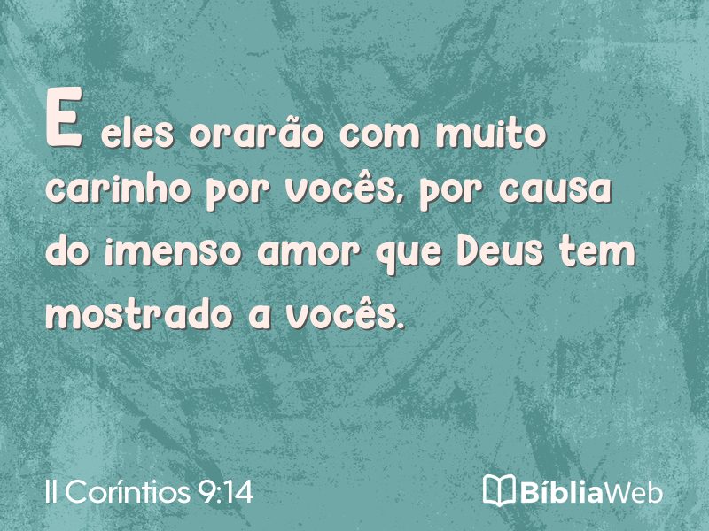 II Coríntios 9:14 em imagem para compartilhar