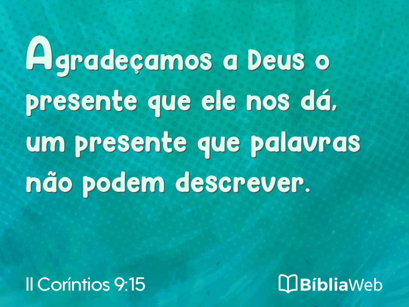 II Coríntios 9:15 em imagem para compartilhar