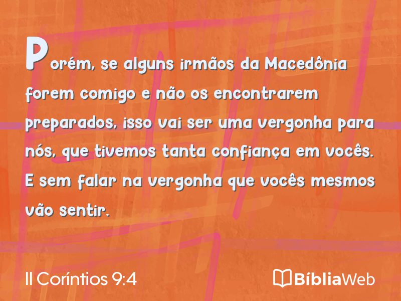 II Coríntios 9:4 em imagem para compartilhar