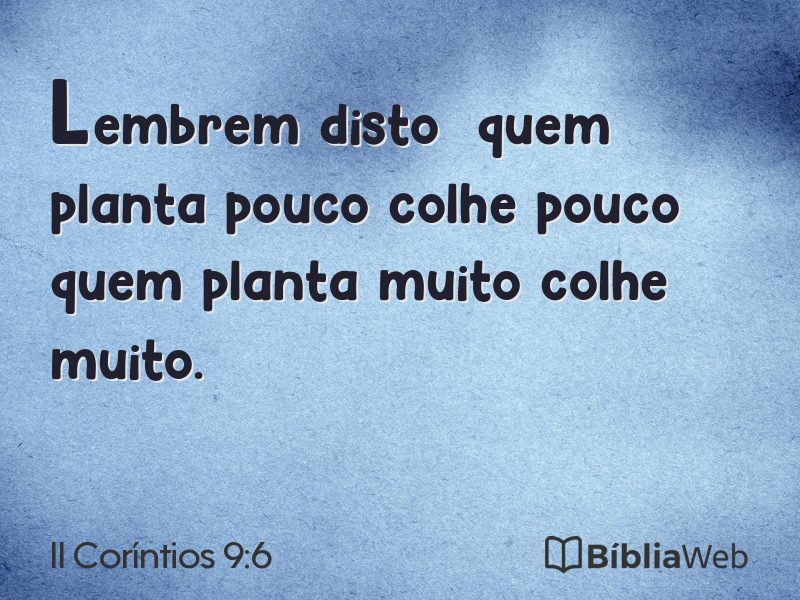 II Coríntios 9:6 em imagem para compartilhar
