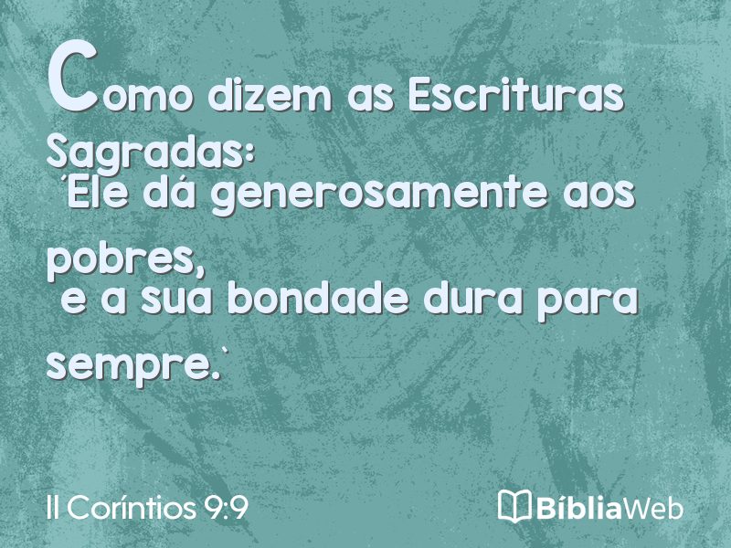 II Coríntios 9:9 em imagem para compartilhar