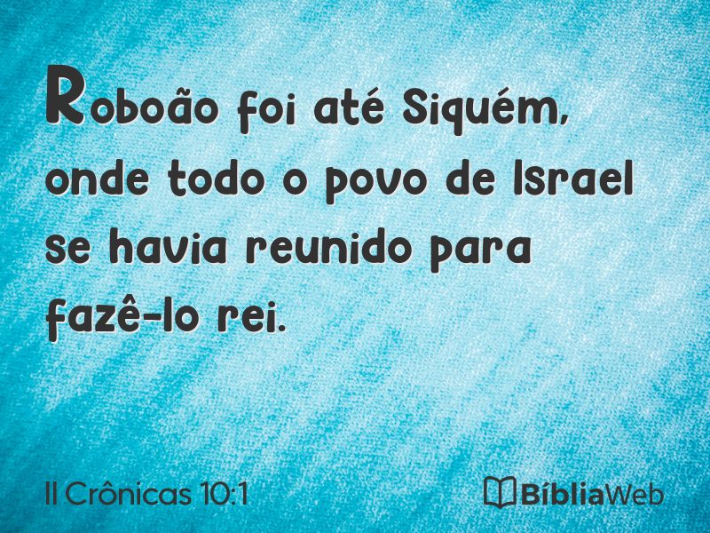 II Crônicas 10:1 em imagem para compartilhar