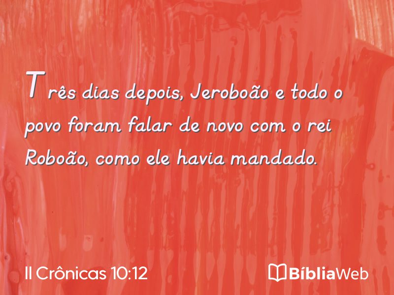 II Crônicas 10:12 em imagem para compartilhar