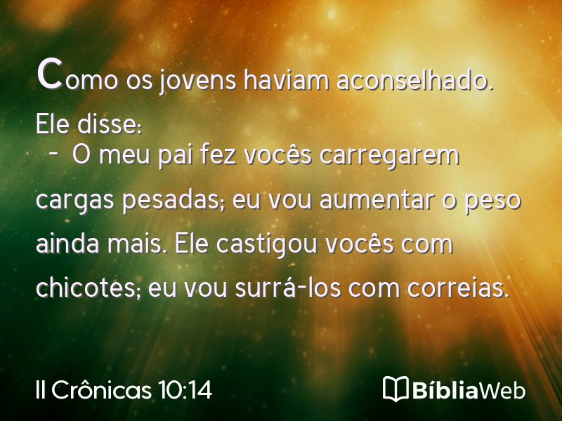 II Crônicas 10:14 em imagem para compartilhar