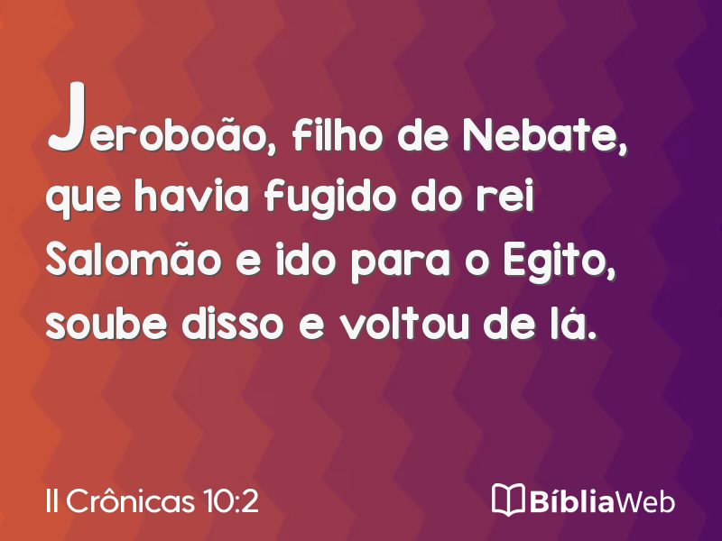 II Crônicas 10:2 em imagem para compartilhar